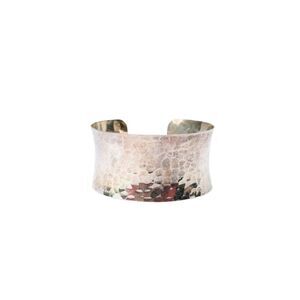 Designer Womens 925 Silver Hammered Open Cuff Bracelet 24.7g